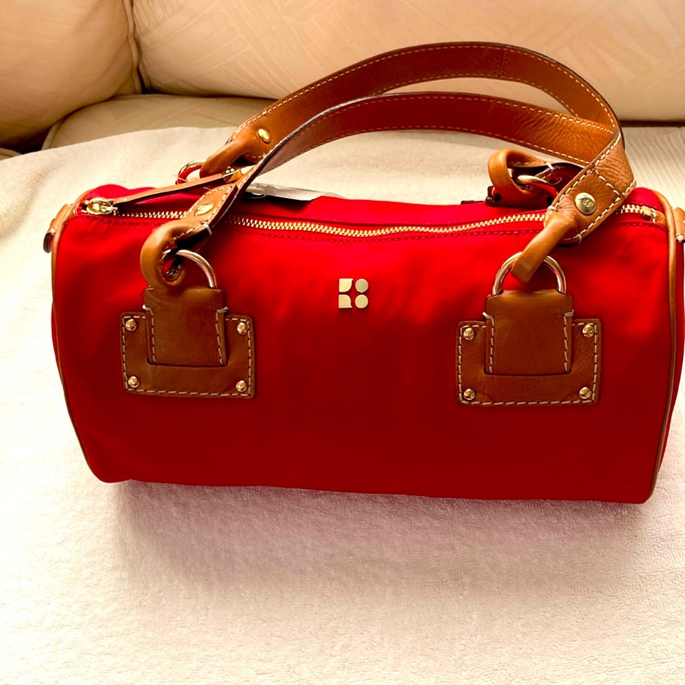 NWT-FINAL PRICE-red Kate Spade satchel with leather handles, was $159, now $119.